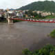 The gushing waters of Beas under the Victoria Bridge (1677) at Mandi