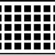 This simple black and while checked board appears to have dots flashing and moving across the grid