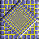 Optical visual illusion with rotating squares