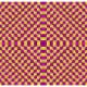 Optical illusion of moving square which ripple and move around a centre area as you move your eyes