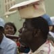 Black Men of Labor Parade, New Orleans. Gregg Staford cutting up with his hat upside down while grand marshaling.