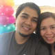 This was us having a couple selfie while waiting in line at Dad's World Buffet... :)