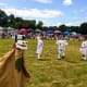 Woodchurch Morris's Hooden Horse, Hengist, doesn't like to be left out of the picture.