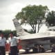 An F-16 that flew in Operation Desert Storm near the Lincoln Memorial during the Desert Storm Victory Parade.