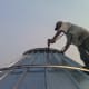 A pneumatic impact wrench will stay cool--even getting cold--but is slower to use.