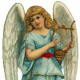 Vintage Christmas angel with harp
