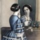 1856: Victorian blue tiered dress