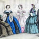 1858: Mens, womens and little girl Victorian fashions