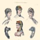 May 1869: Assorted Victorian bonnets and hats from Englishwoman's Domestic Magazine