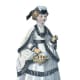 1869: Lindsay Victorian white dress with black pleated trim