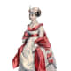 1869: Lindsay Victorian white dress with red trim and stripes