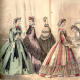July 1864: Victorian womens and girls dress fashions