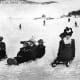 Vintage picture of ladies in a Toboggan Race