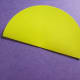 Find the center of the straight edge of the half circle. I fold in half and pinch a small crease. Or use a pencil to mark the center.