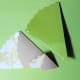 B. Put glue on the back of folded straight edge and over lap the two folded edges.