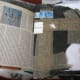 Use old book pages and packaging.