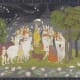 Sri Krsna playing a flut, Opaque watercolor and gold on paper, 1790-1800, Guler- Kangra region, India