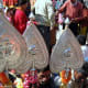 The symbols of deities made from silver
