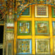 Paintings on a carved door
