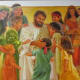 One of the beautifully displayed portraits revealed during the tour which portrayed Jesus in the midst of children.