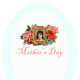 Aqua Mother's Day scrapbooking embellishment "Mother's Day"