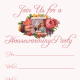 Pink Victorian woman housewarming party invitation