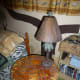 End table with lamp, found at a yard sale.