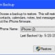Select the backup to restore from, and then click "Restore."