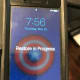 A Restore in Progress message appears on the device you're restoring the backup to.