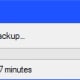 Eventually, the progress bar will display a time estimate to complete the backup.