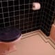 beautiful pink and white bathroom tile
