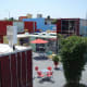 Container City is a complex constructed from large shipping containers, located at the intersection of 12 Oeste and 2 Norte. The idea is from England, but this version was built by a Mexican organization. Fifty of these containers have been joined an