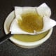 Straining the beef broth