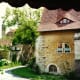 Walking through a neighborhood towards the Rothenburg city wall.