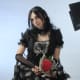 A glamorous Gothic pose and costume!
