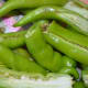 Green Chilly, split along the length
