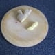 Piece of peeled, fresh ginger root
