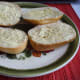 Margarine spread bread rolls.
