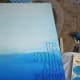 Ombre chipboard letter art - blending of paint continues...