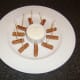Wee Willie Winkie sausages with garlic and chive dip