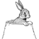 Rabbit in tree stump to color