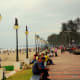People relax here watching the waves