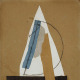 Collage: Tête | Head (1913-1914) — cut and pasted colored paper, gouache, and charcoal on paperboard