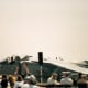 A USMC AV-8B taxies after it gave a flight demonstration at the Andrews AFB, Joint Service Open House.