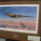 Painting of B-24s under attack by jet fighters, Manassas Airport Museum, May 2015.