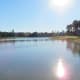 View from a bridge looking towards the back of Cypress Park