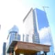 The Anheuser-Busch Stage at Discovery Green with a view of Hess Tower in Downtown Houston