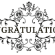 Congratulations black scrollwork floral clip art