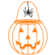 Orange with black spider