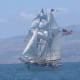 Tall sailing ships: The Irving Johnson brigantine off the coast of Southern California I Credit: GNU Free Documentation License